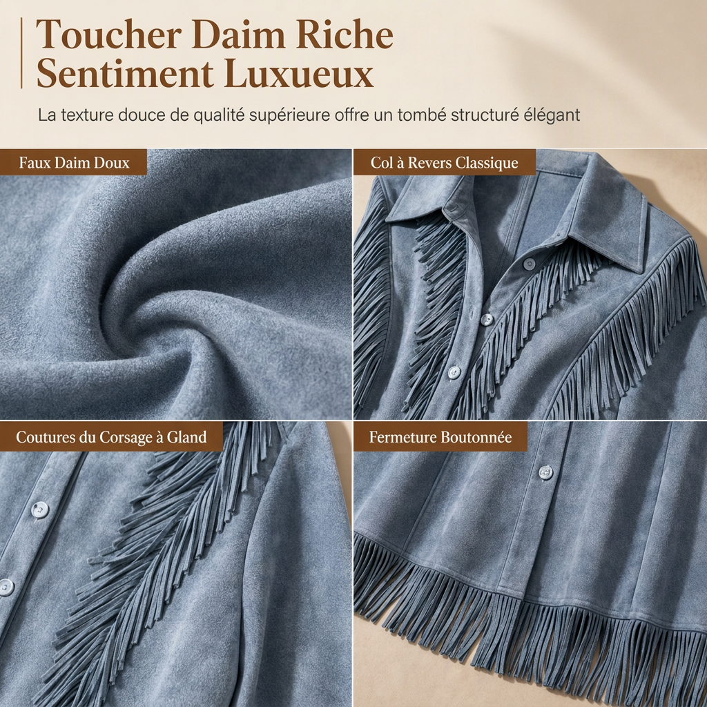 Robe à franges vintage à manches longues pour femmes