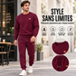 Ensemble de sport décontracté pour hommes en jacquard texturé