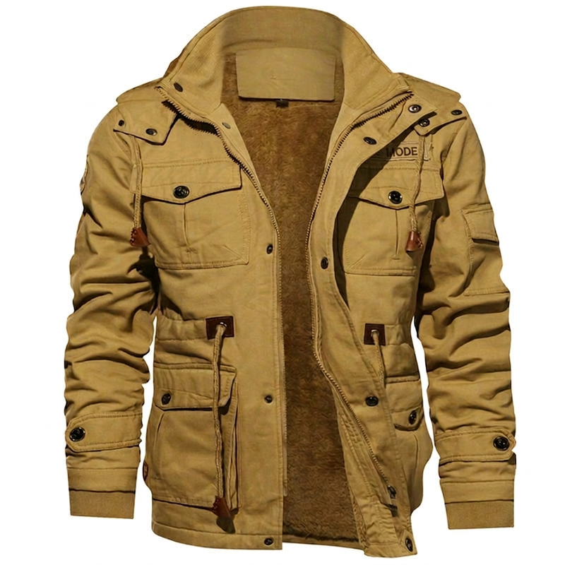 Veste d'hiver thermique pour hommes avec capuche amovible