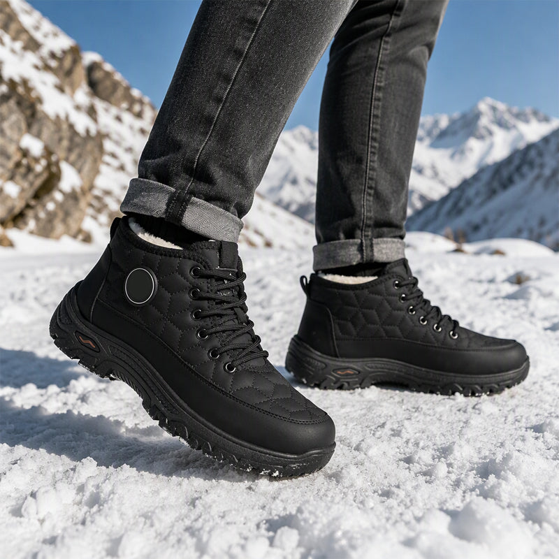 Bottes de neige chaudes pour hommes à doublure pelucheuse
