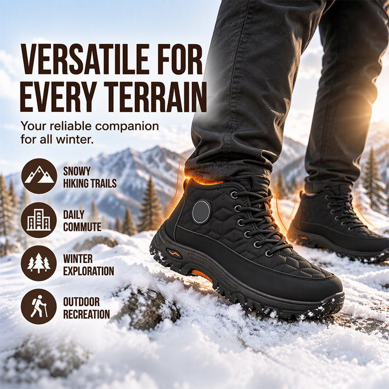 Bottes de neige chaudes pour hommes à doublure pelucheuse