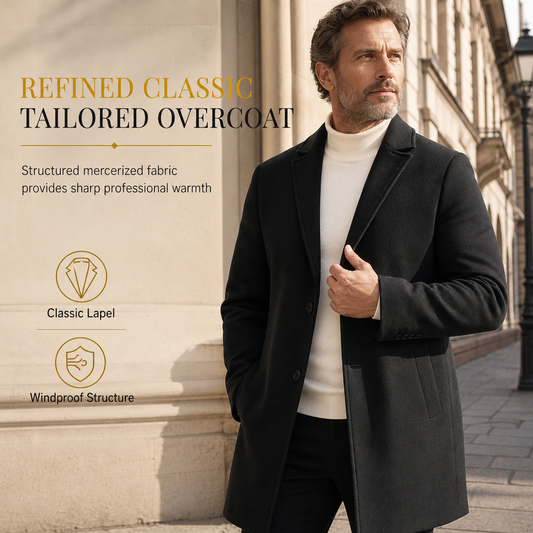 Trench-coat classique pour homme à boutonnage simple, coupe décontractée d'affaires, coupe-vent haut de gamme.