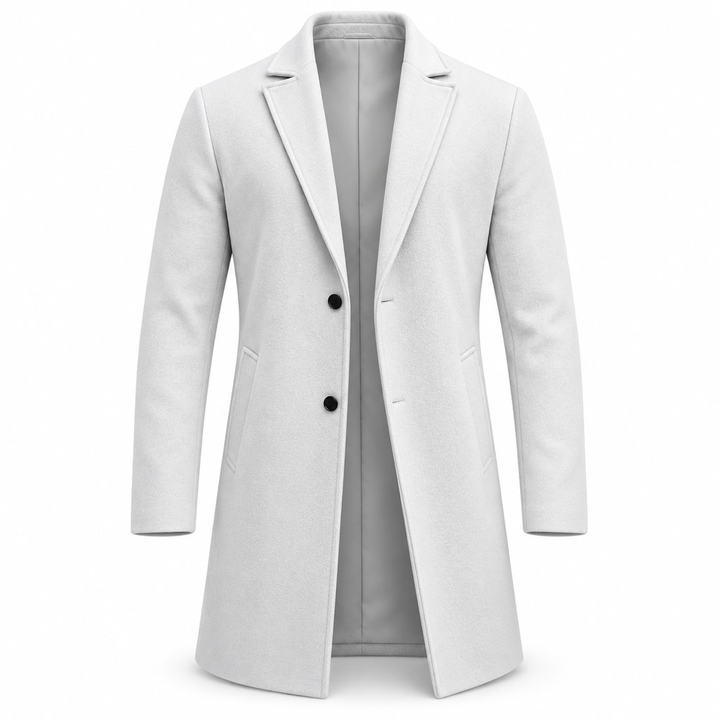 Trench-coat classique pour homme à boutonnage simple, coupe décontractée d'affaires, coupe-vent haut de gamme.