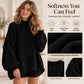 Pull en maille à col montant et coupe ample pour femme