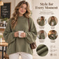Pull en maille à col montant et coupe ample pour femme