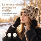 Bonnet d'hiver en fausse fourrure de vison pelucheuse pour femme avec oreilles d'ourson mignonnes - Bonnet chaud pour temps froid