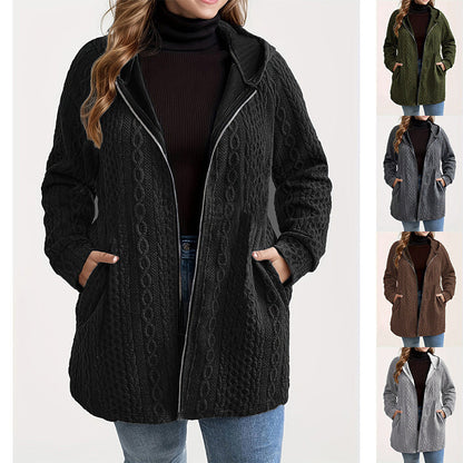 📢60% DE RÉDUCTION ! ⏳⏰ Veste Ample à Capuche avec Tissage Texturé – Confort Ultra-Doux, Coupe Flatteuse & Style Élégant en 5 Couleurs ⚡
