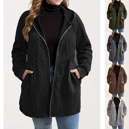 📢60% DE RÉDUCTION ! ⏳⏰ Veste Ample à Capuche avec Tissage Texturé – Confort Ultra-Doux, Coupe Flatteuse & Style Élégant en 5 Couleurs ⚡
