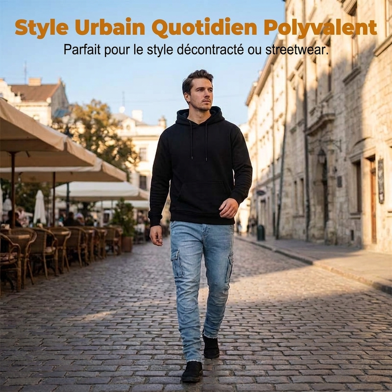 Pantalons cargo en denim ajustés