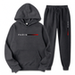 Ensemble de survêtement à capuche et pantalon long à imprimé lettres pour hommes, coupe ample