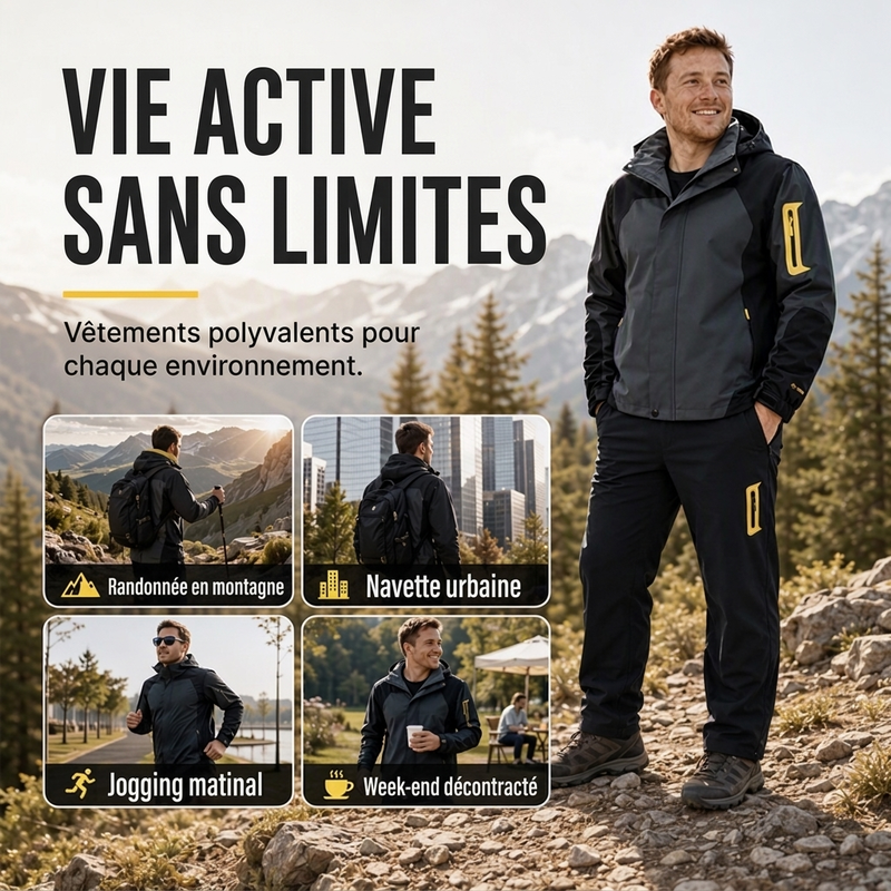 Veste d'extérieur coupe-vent à blocs de couleurs pour homme