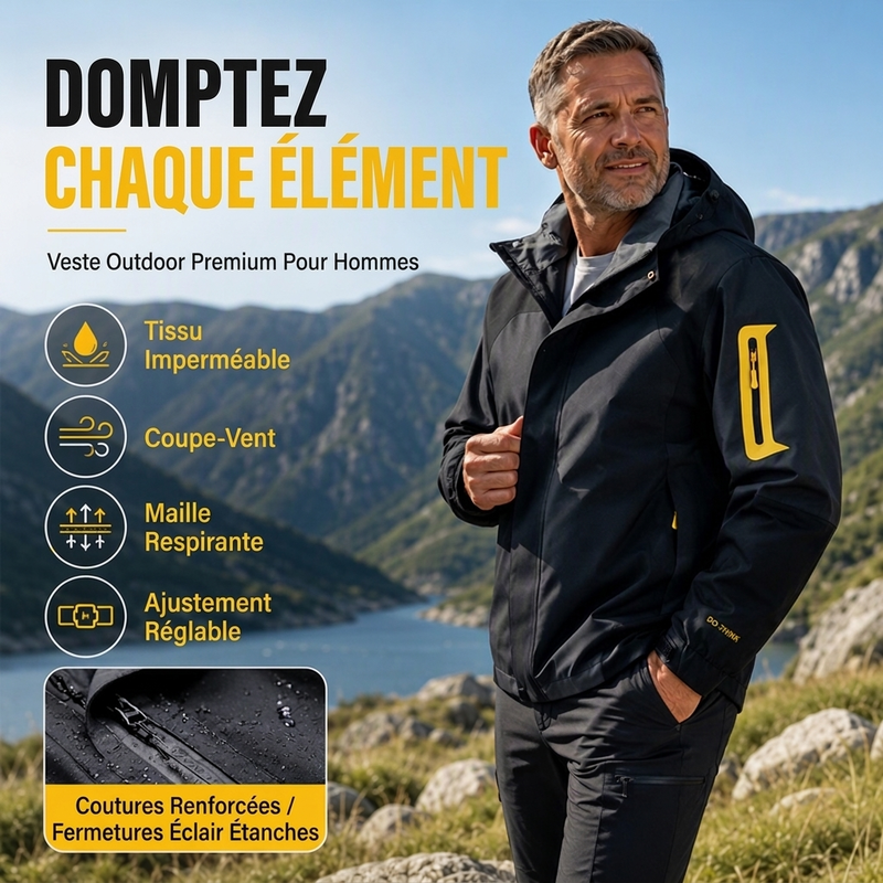 Veste d'extérieur coupe-vent à blocs de couleurs pour homme