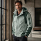 Veste d'extérieur coupe-vent à blocs de couleurs pour homme