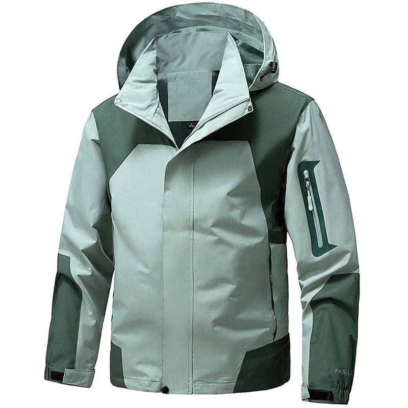 Veste d'extérieur coupe-vent à blocs de couleurs pour homme