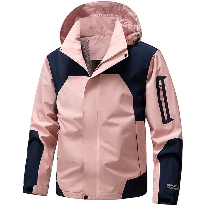 Veste d'extérieur coupe-vent à blocs de couleurs pour homme