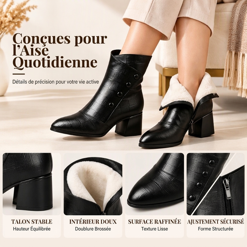 ✨ Bottines femme en cuir PU souple : faciles à porter au quotidien 👢