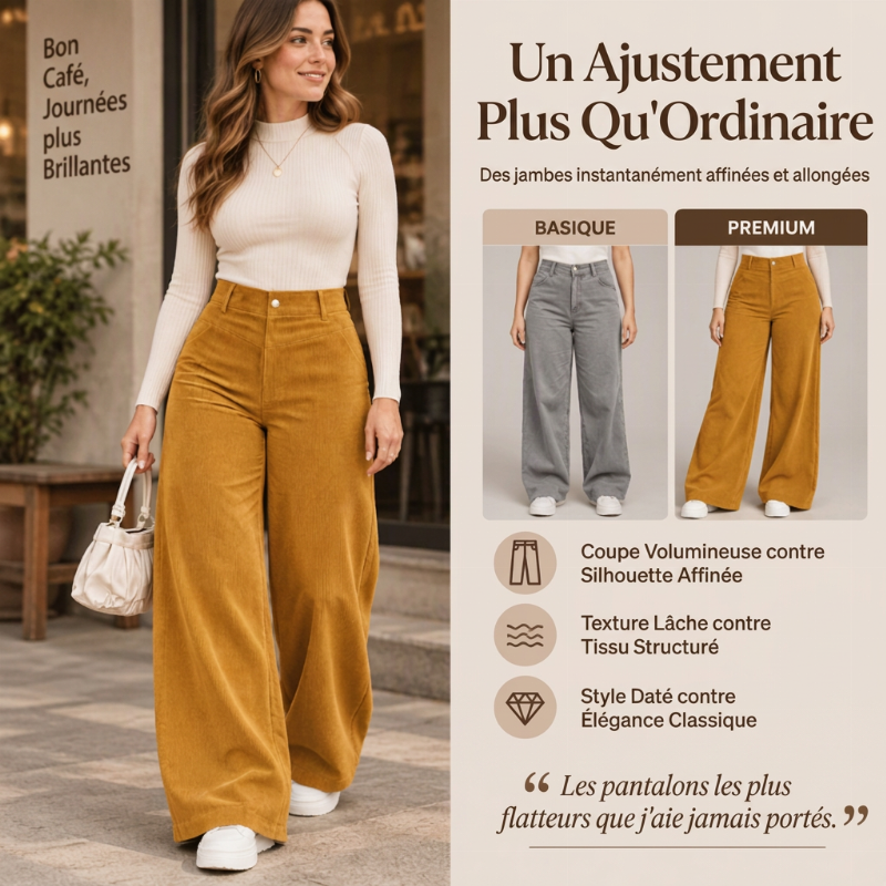 ✨ Pantalon large en velours côtelé pour femme, décontracté : facile à porter au quotidien 👖