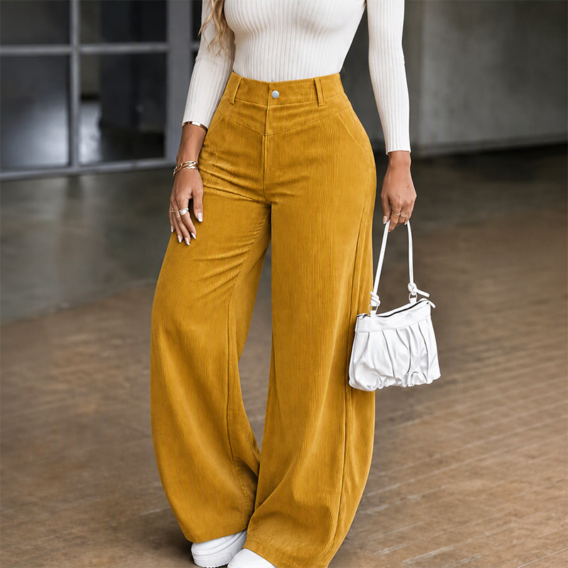 ✨ Pantalon large en velours côtelé pour femme, décontracté : facile à porter au quotidien 👖