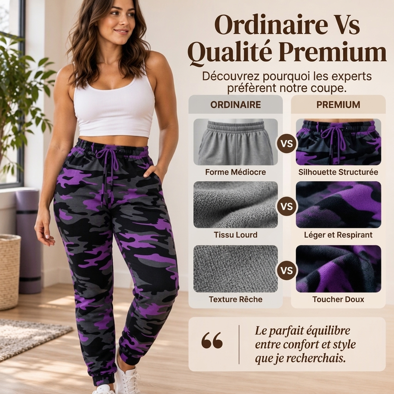 ✨ Joggers cargo pour femme, décontractés et à motif camouflage : faciles à porter au quotidien