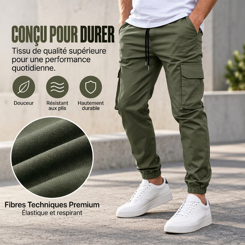 ✨ Pantalon cargo décontracté pour homme, avec cordon de serrage : facile à porter en extérieur 👖