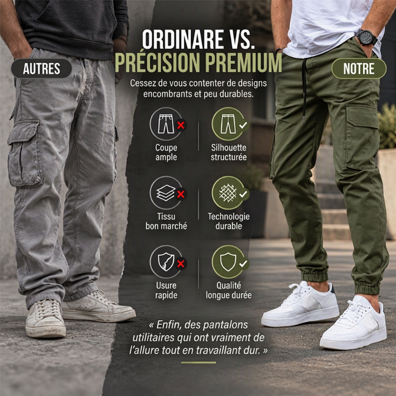 ✨ Pantalon cargo décontracté pour homme, avec cordon de serrage : facile à porter en extérieur 👖