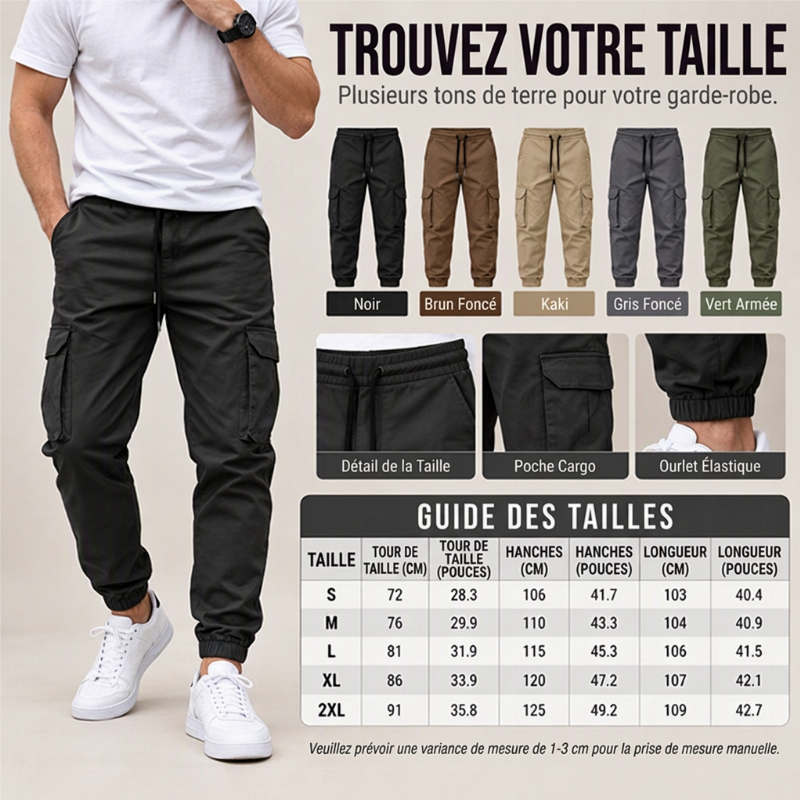 ✨ Pantalon cargo décontracté pour homme, avec cordon de serrage : facile à porter en extérieur 👖