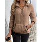 Sweat en peluche chaud à demi-zip pour femme