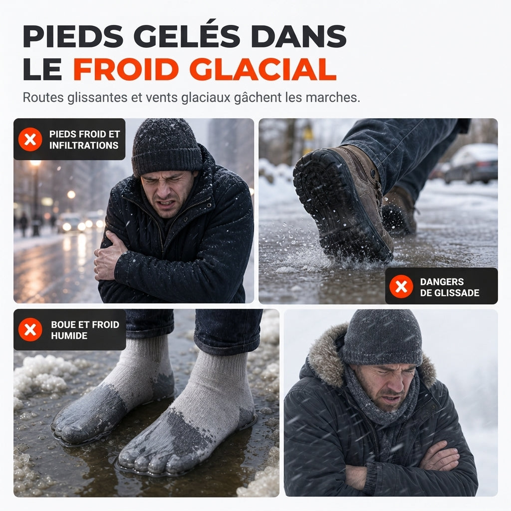 Chaussures hommes d'hiver chaudes et épaisses à enfiler