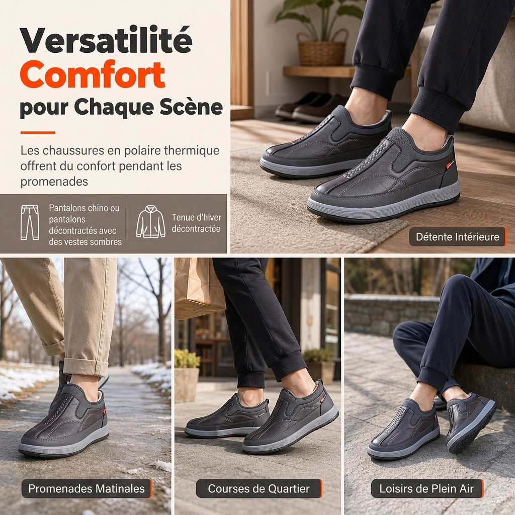 Chaussures hommes d'hiver chaudes et épaisses à enfiler