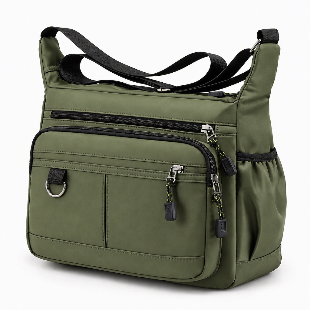 Sac bandoulière grande capacité pour homme, sac à bandoulière décontracté pour affaires à plusieurs poches et durable