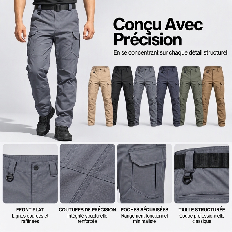 Pantalon cargo multipoche résistant pour homme