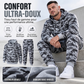 Ensemble à capuche et pantalon camouflage pour homme avec doublure en peluche