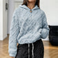 Robe à capuche en peluche jacquard à motifs de losanges pour femmes
