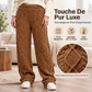 Pantalon de détente large texturé en peluche pour femme
