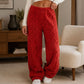 Pantalon de détente large texturé en peluche pour femme