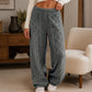 Pantalon de détente large texturé en peluche pour femme