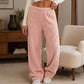 Pantalon de détente large texturé en peluche pour femme