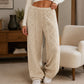Pantalon de détente large texturé en peluche pour femme
