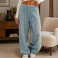 Pantalon de détente large texturé en peluche pour femme