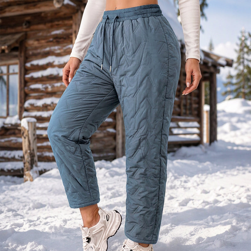 Pantalon d'hiver épais pour femme, doublé de peluche