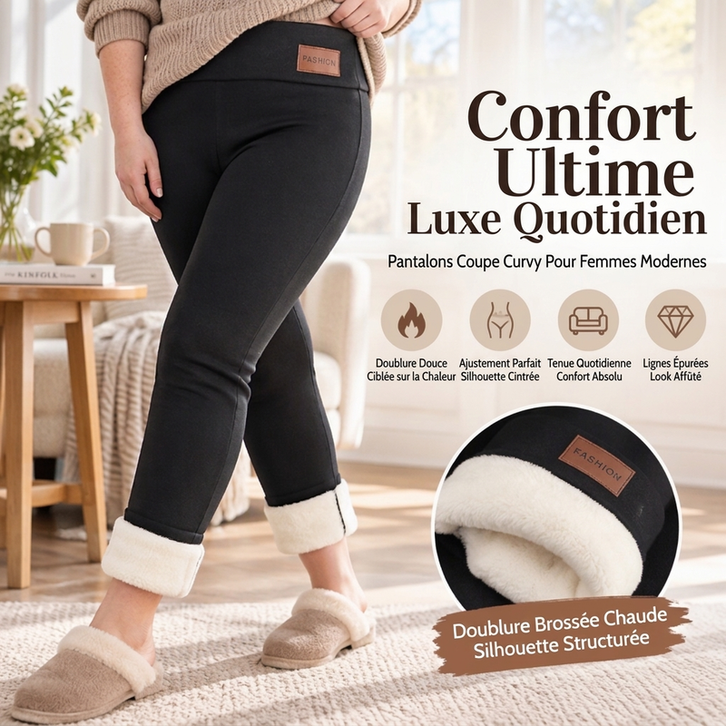 Legging Thermique Femme Taille Haute Doublure Peluche