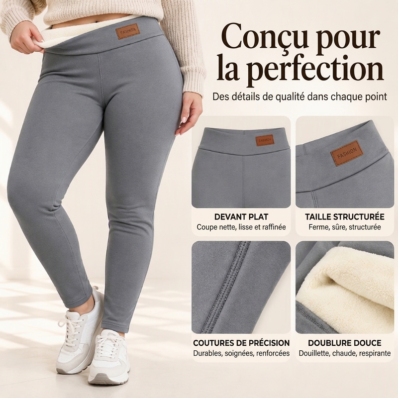 Legging Thermique Femme Taille Haute Doublure Peluche