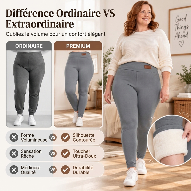 Legging Thermique Femme Taille Haute Doublure Peluche
