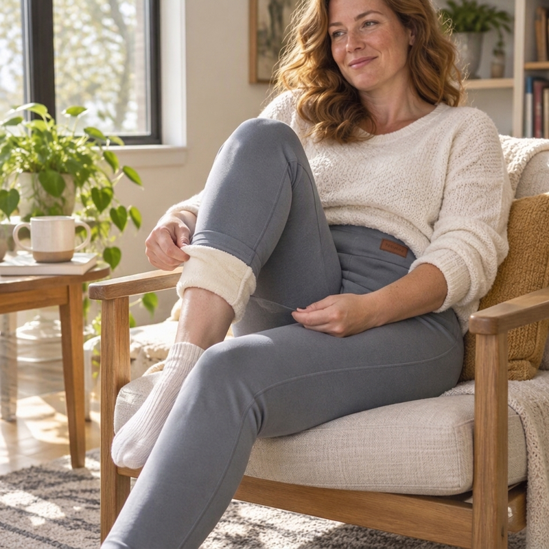 Legging Thermique Femme Taille Haute Doublure Peluche