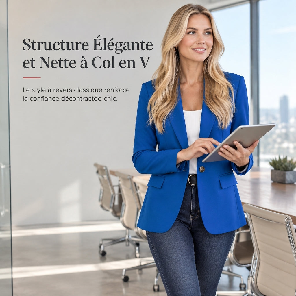 Blazer casual à col ouvert pour femme