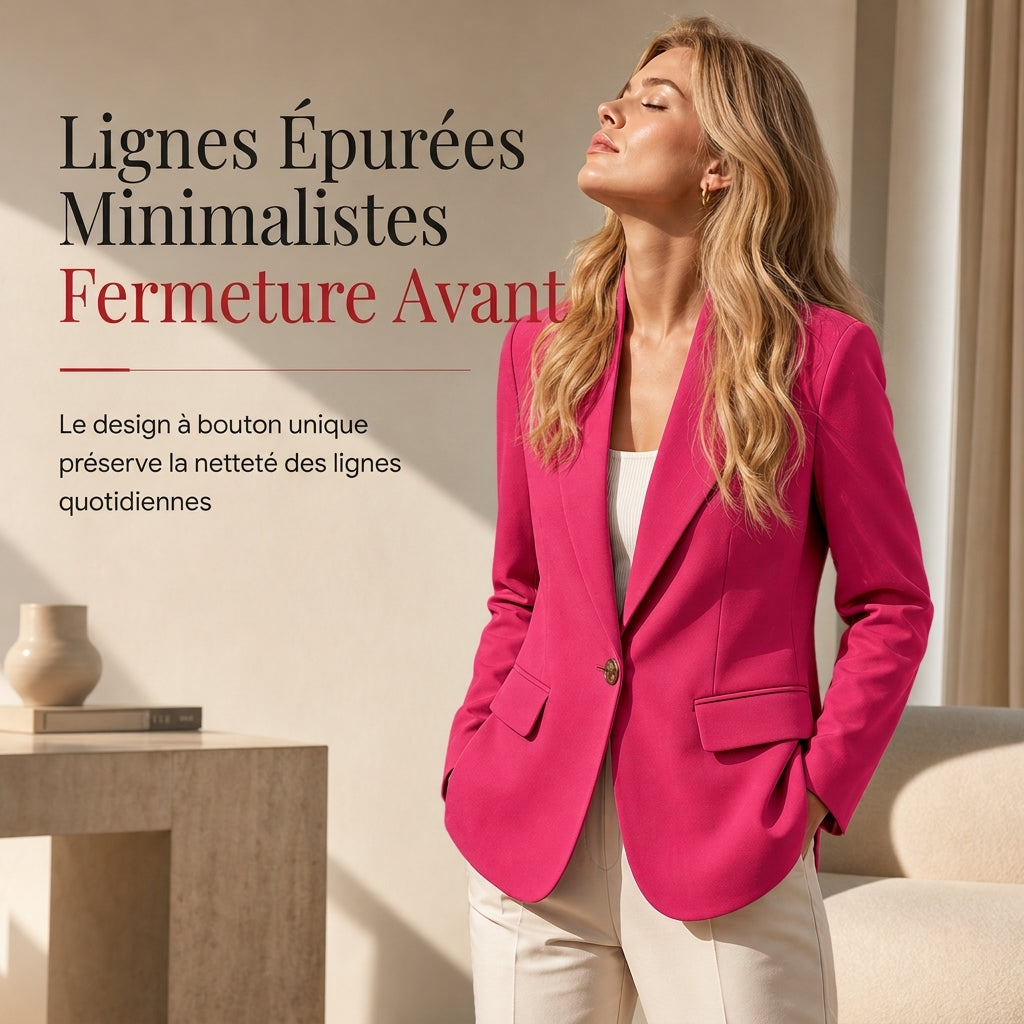 Blazer casual à col ouvert pour femme
