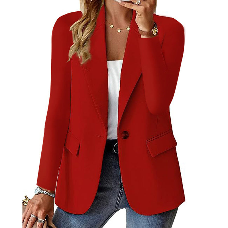 Blazer casual à col ouvert pour femme