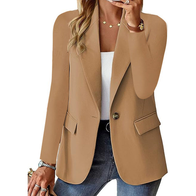 Blazer casual à col ouvert pour femme