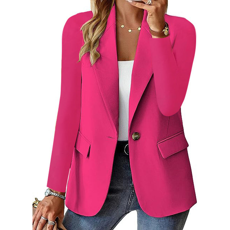Blazer casual à col ouvert pour femme
