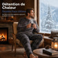 Ensemble Pyjama en Maille Douce et Moelleuse pour Homme, Haut Col Rond Uni et Pantalon à Carreaux